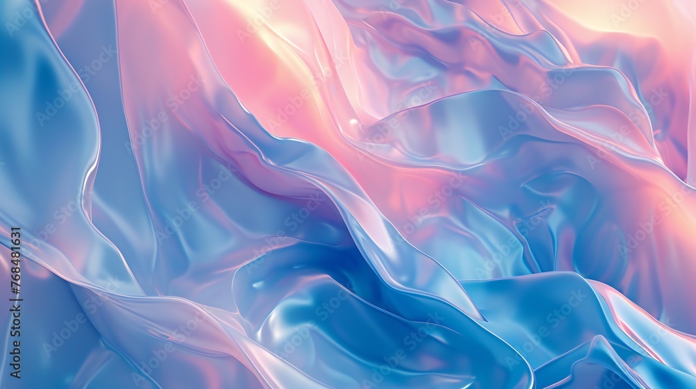 Obraz premium Aqueous Aura: The display's liquid medium cascades in 3D wavy patterns, casting a serene aura of tranquility.
