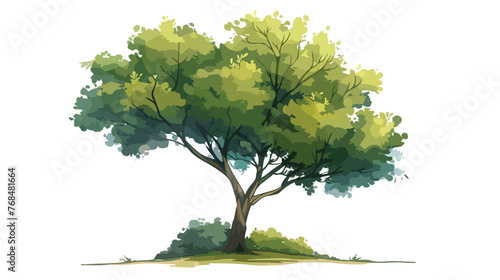 Illustration of a tree on a white background flat vector
