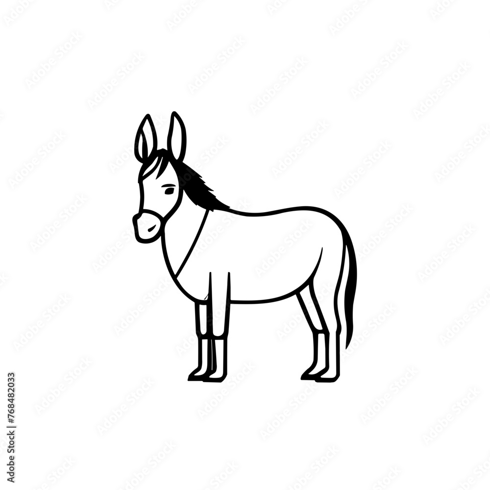 Simple donkey black icon