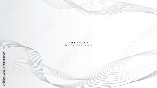 Vector white abstract waves lines background © Artomily