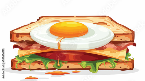 Sandwich with bacon cheese and egg isolated on white
