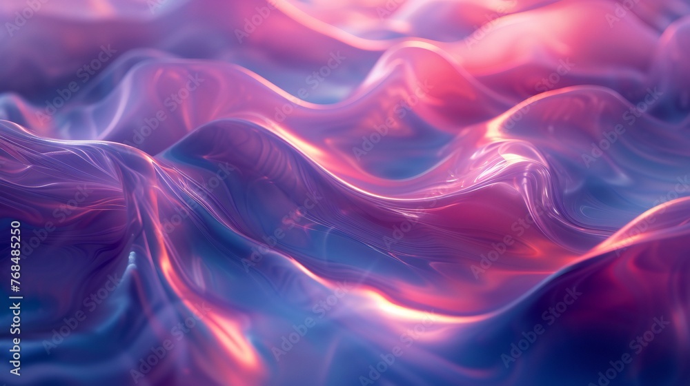 Obraz premium Fluid and wavy movements on a responsive liquid display, radiating calming vibes with every ripple.