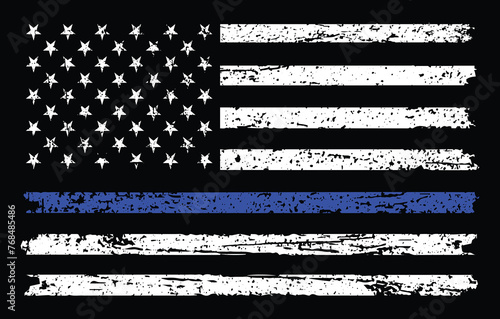 Thin Blue Line Flag Logo Design