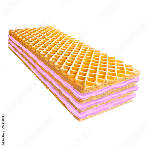 Wafer cream strawberry, PRO PNG , transparent background