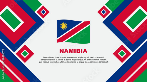Namibia Flag Abstract Background Design Template. Namibia Independence Day Banner Wallpaper Vector Illustration. Namibia Cartoon