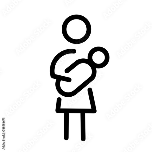 Simple Family Vector Line Icon, Contains Outline Icons such as baby carrier, family house, little brother, sister, grandfather, grandmother, father, mother.