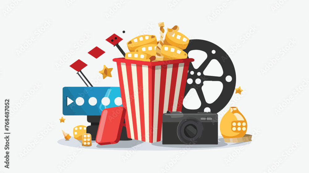 Movie icon design flat vector isolated on white background