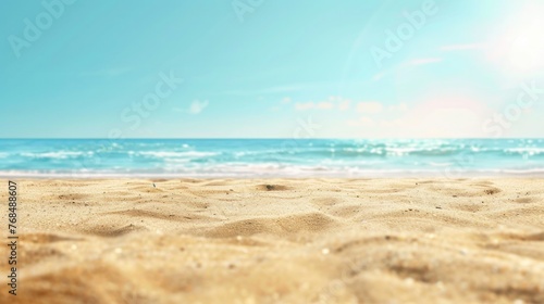 Sandy beach and clear sky for a summer event background