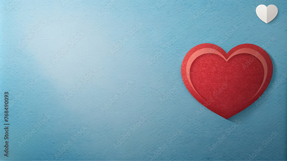 Heart Paper Decoration: a heart symbol on blue paper, perfect for expressing love and passion through art and design Heart Paper Decoration: a heart symbol on blue paper, perfect for expressing love and passion through art and design