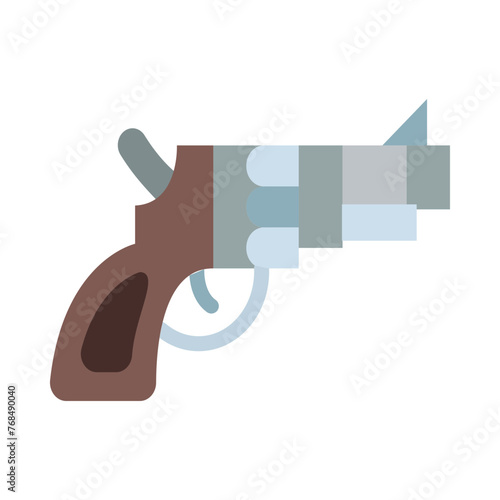 Revolver Glyph Vector Flat Icon Design