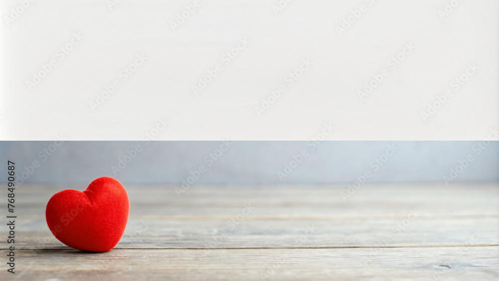 Red Heart on Wooden Background - A Symbol of Love and Romance Red Heart on Wooden Background - A Symbol of Love and Romance