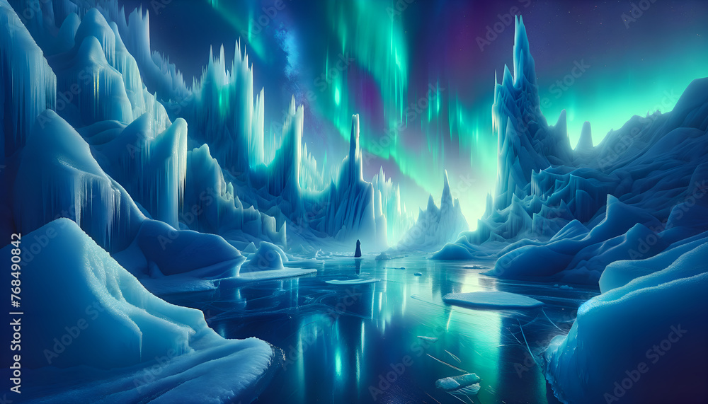 Aurora's Embrace over the Frozen Wilderness