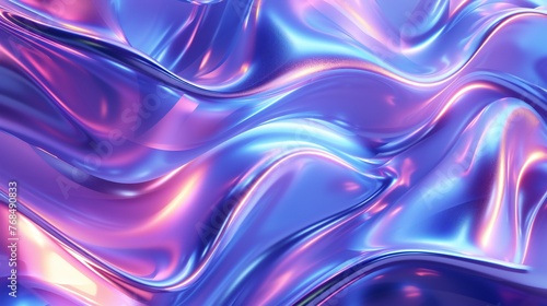 Liquid waves emit a soft luminescence, their 3D form glowing with calming hues that soothe the soul.