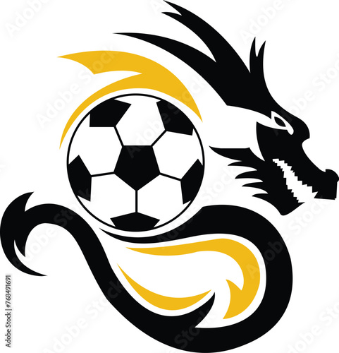 Creative dragon ball football and soccer team  logo