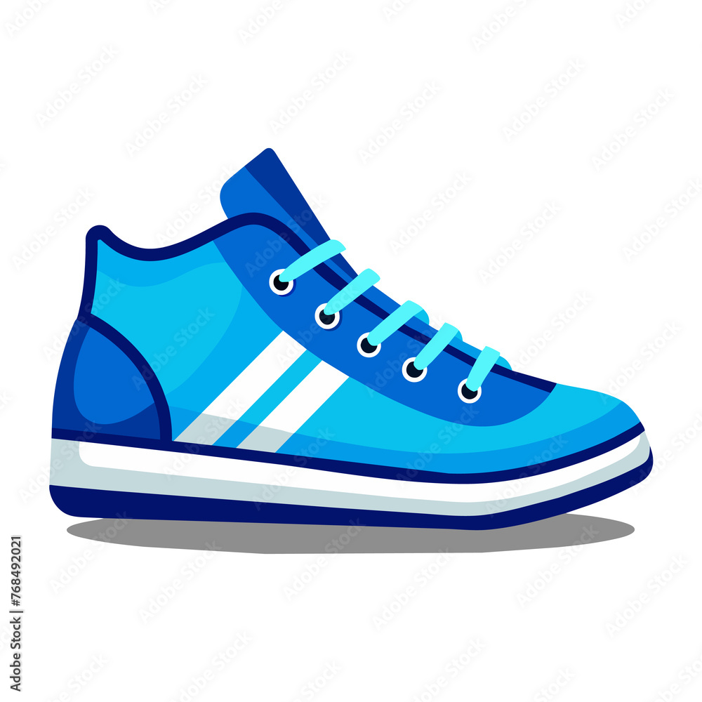 Blue sport shoes for running Blue curved sport shoes for running Vector illustration cartoon style on white background generated by Ai Blue sport shoes for running Blue curved sport shoes for running Vector illustration cartoon style on white background generated by Ai