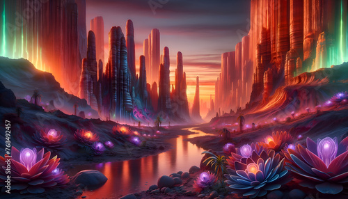Sunset Symphony in the Alien Canyon