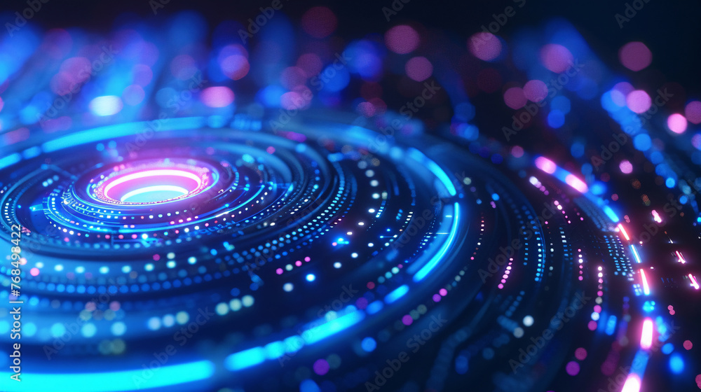 Abstract energy glowing circle, halo 3d rendering scene concept illustration Abstract energy glowing circle, halo 3d rendering scene concept illustration