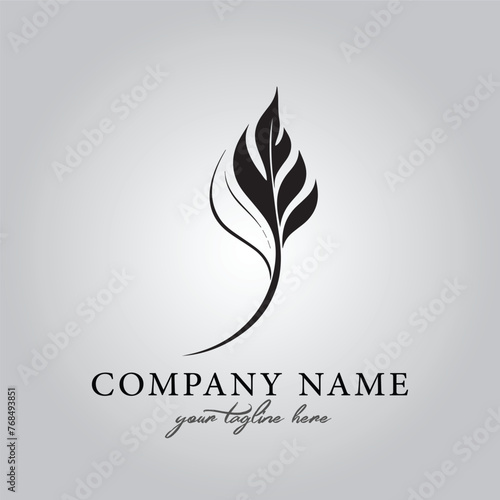 Leaf logo company design vector image on the white background