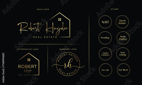Real estate logo realtor logo property logo design vector template