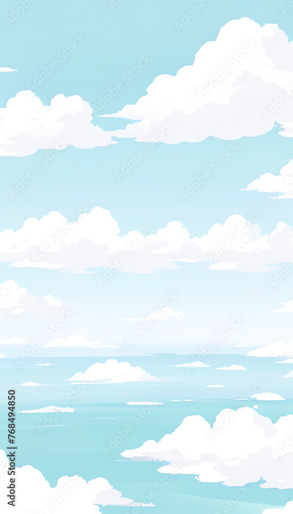 Portrait pastel anime sky cloud scene