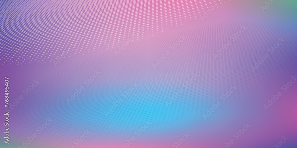 Holographic Unicorn Gradient. Trendy neon pink purple very peri blue teal colors soft blurred background dot vector ilustration - obrazy, fototapety, plakaty 