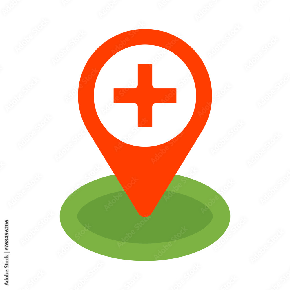 Obraz premium Hospital Location Vector Flat Icon