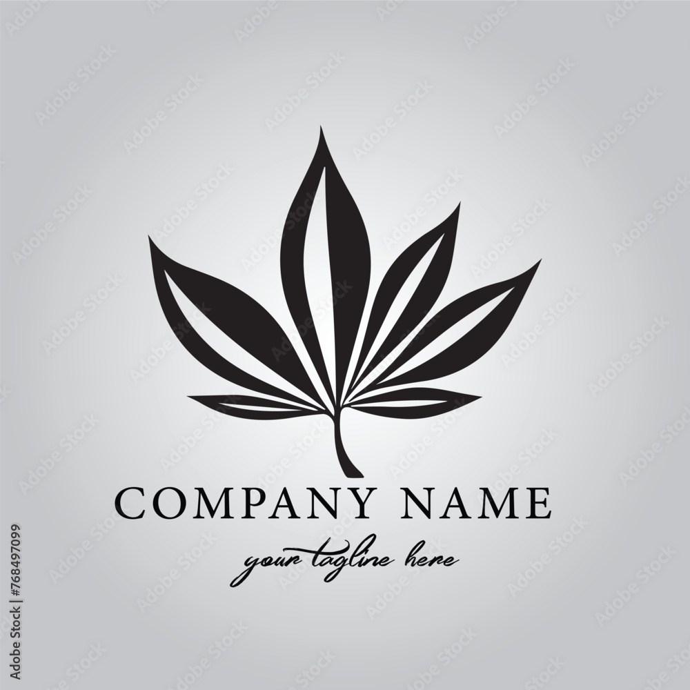 Leaf logo company design vector image on the white background