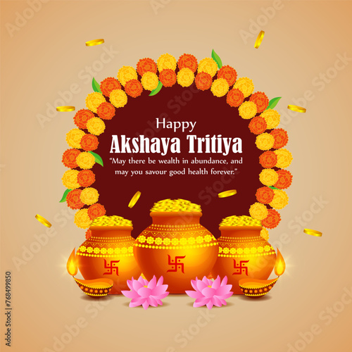 Vector illustration of Happy Akshaya Tritiya social media feed template