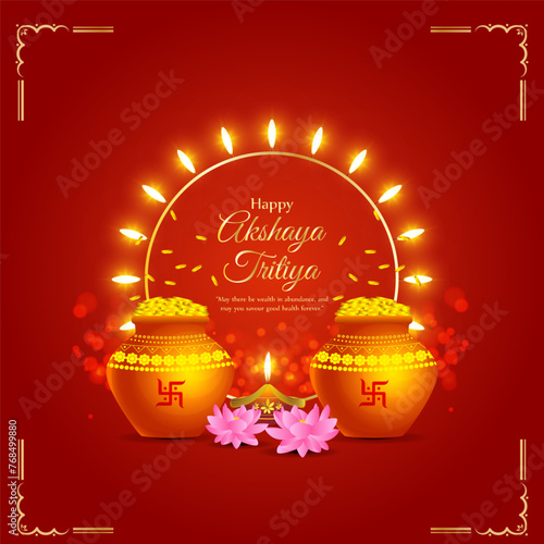 Vector illustration of Happy Akshaya Tritiya social media feed template