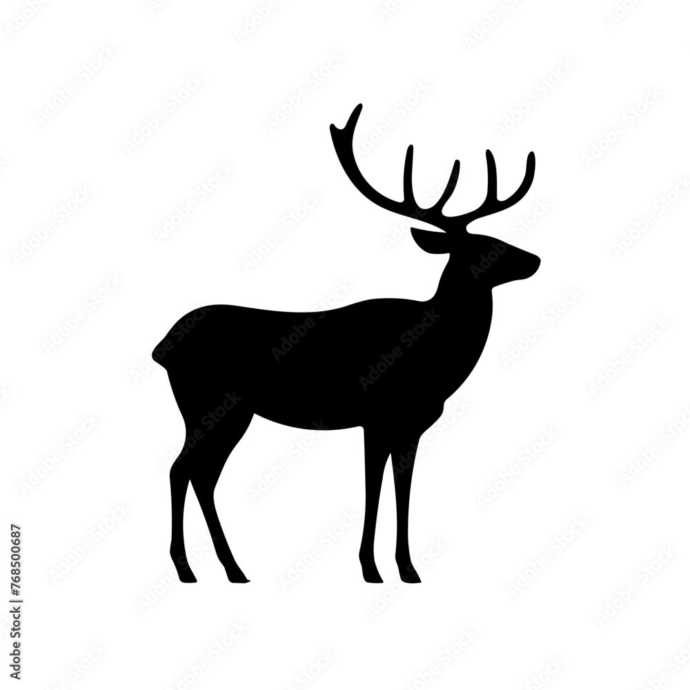 Simple deer isolated black icon