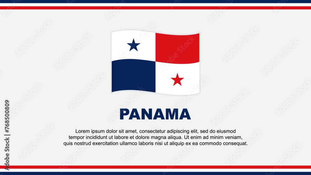 Panama Flag Abstract Background Design Template. Panama Independence Day Banner Social Media Vector Illustration. Panama Design