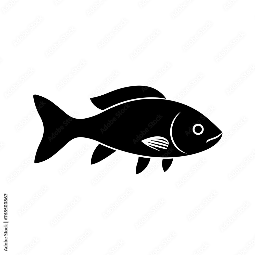 Simple carp isolated black icon Simple carp isolated black icon
