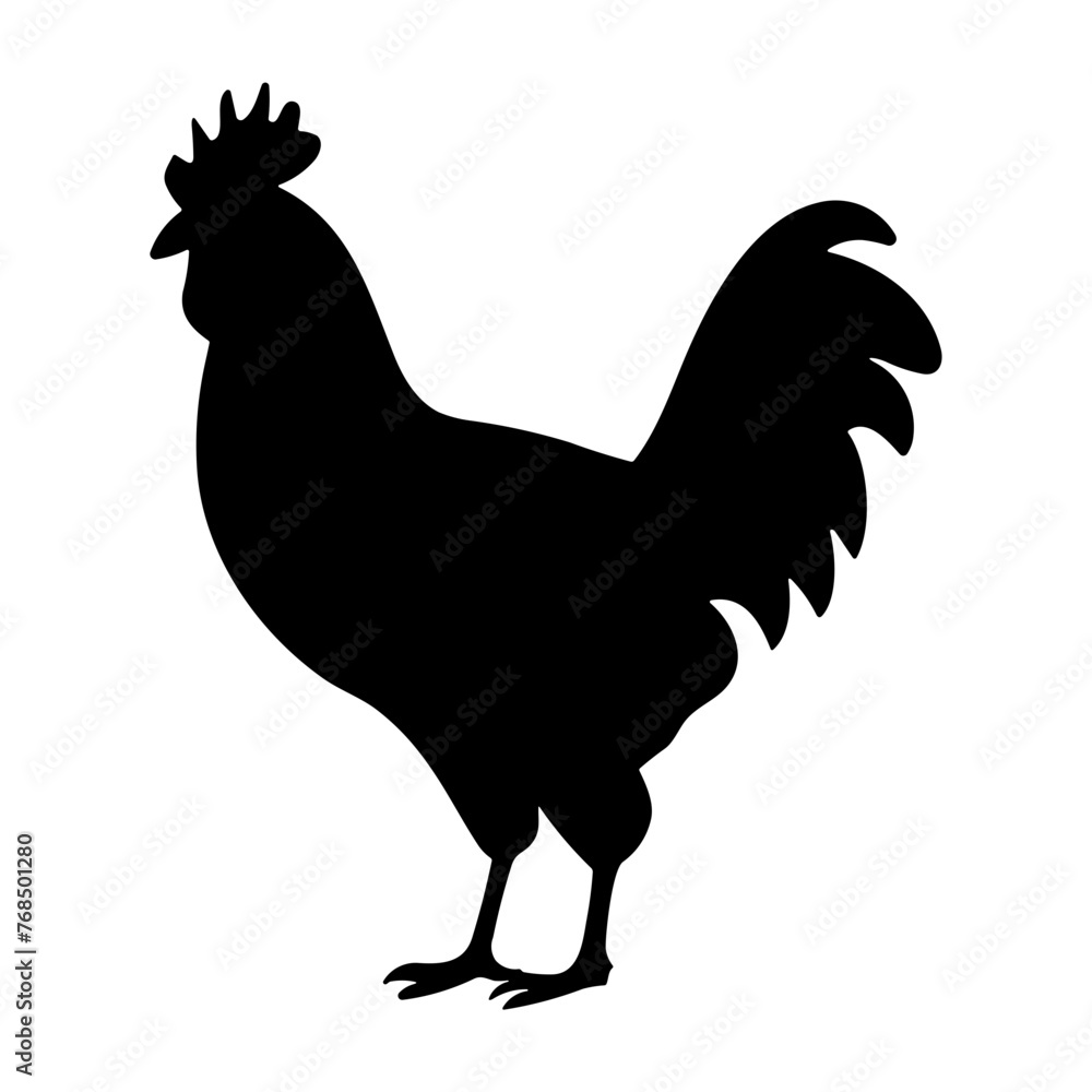 Simple chicken isolated black icon Simple chicken isolated black icon