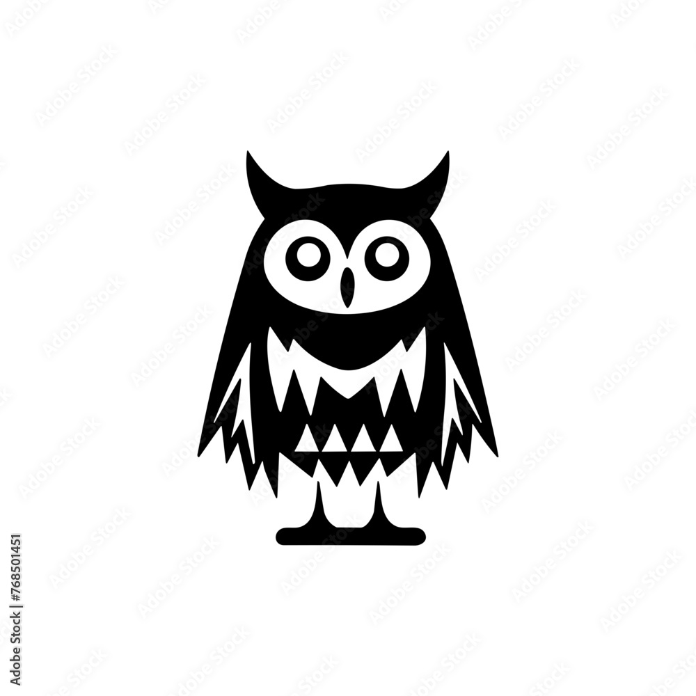Simple owl isolated black icon