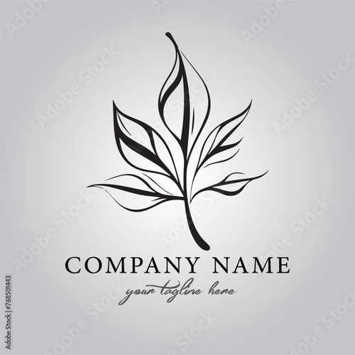 Leaf logo company design vector image on the white background