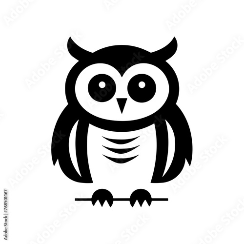 Simple owl isolated black icon
