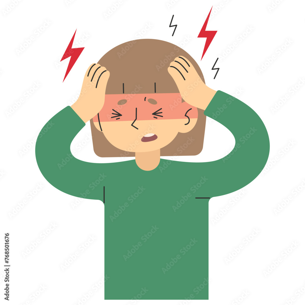 Headache 6 cute on a white background, vector illustration. Headache 6 cute on a white background, vector illustration.