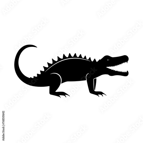 Simple crocodile isolated black icon