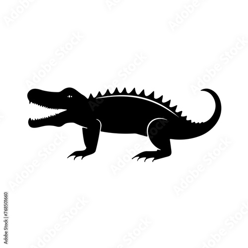 Simple crocodile isolated black icon