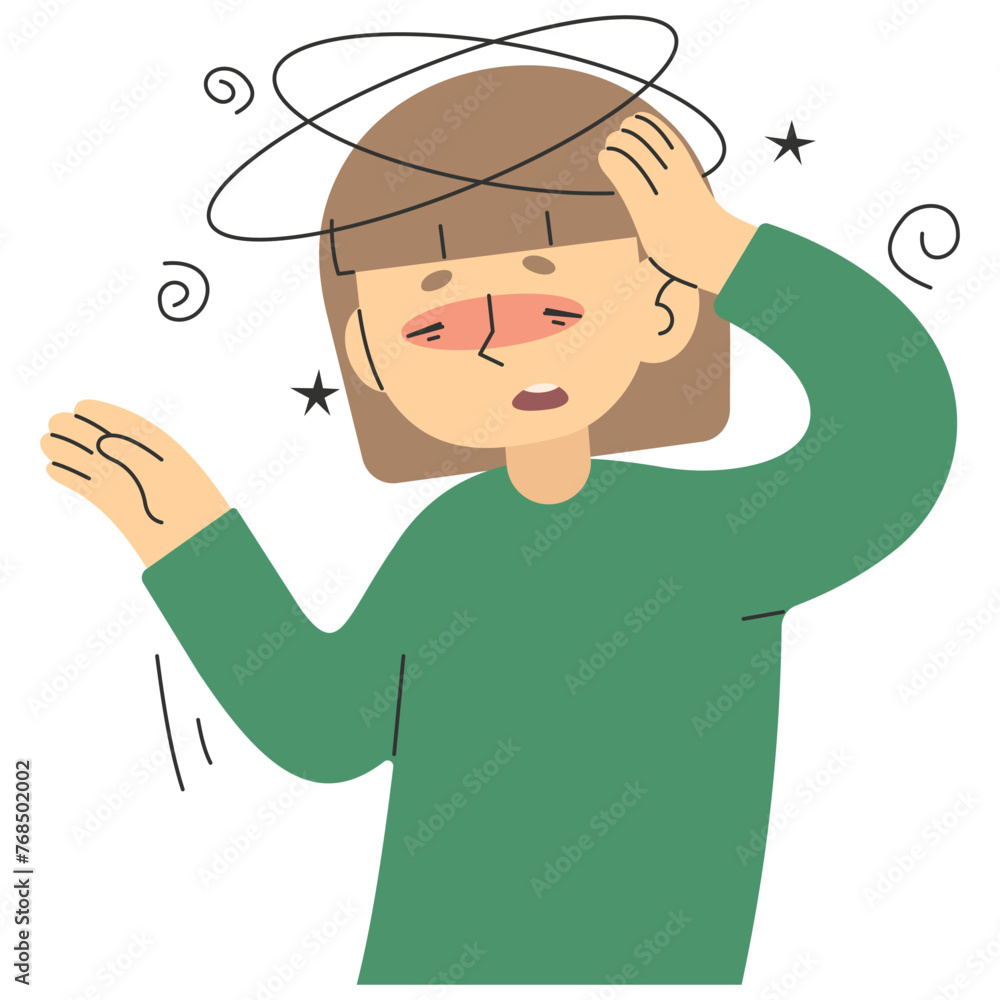 Faint 6 cute on a white background, vector illustration. Faint 6 cute on a white background, vector illustration.