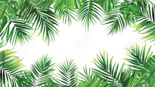 Green palm leaf vector for background. Tropical palm flat