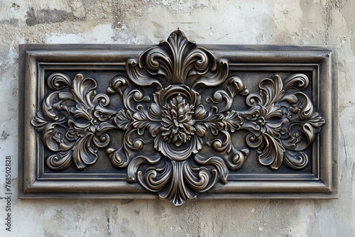 Wood carving on the wall of an old building in Venice, Italy