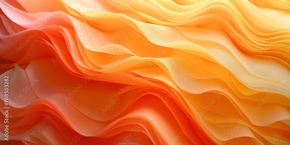 Obraz premium Vibrant Orange Abstract Fabric Waves Texture Background 