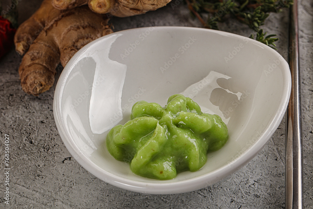 Green organic asian Wasabi seasoning