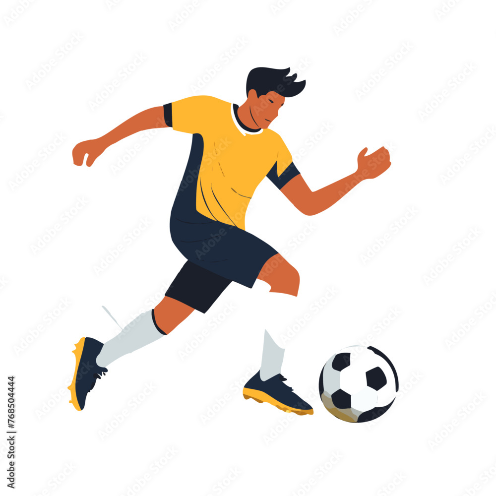 abstract soccer player jumping touch soccer ball with splash of color on backside 14