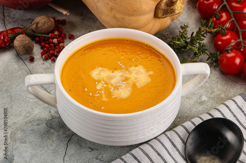 Vegetarian Pumpkin soup with spices