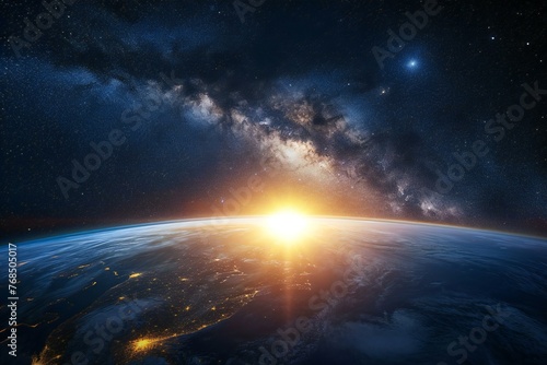 View of the planet Earth during a sunrise