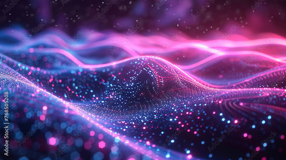 Fototapeta premium Streamline speed light blue purple special effect background, communication technology concept creative background