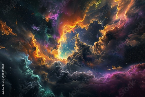 Abstract space background with nebulae and stars 