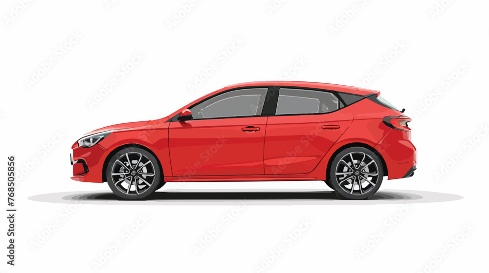 Realistic car. hatchback. side view. flat vector isolated